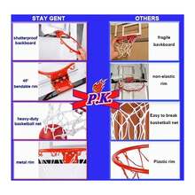 Juego de mini aro de baloncesto para interiores, con perforaciones, para colgar y móvil. - Negro - Ver 2