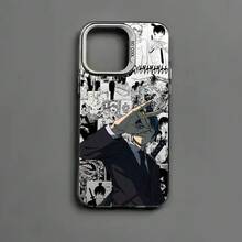 Custodia per iPhone, Custodia per telefono C-A-Aki Hayakawa per iPhone 16 15 14 13 12 11 Pro Max, colore nero opaco, multicolore, cover metallica laser aurora