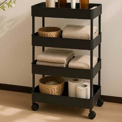 Carrito Organizador de 5 Niveles con Ruedas Giratorias, Estante Multifuncional para Cocina, Baño y Oficina