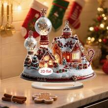 1 pièce/3 pièces Décoration de bureau d'hiver de Noël, acrylique plat 2D - Convient pour les chambres, les salons, les chambres à coucher, les salles d'étude, la décoration de bureau, les cadeaux de Noël, les fêtes à thème de vacances, etc.