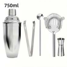1 件套不锈钢调酒工具套装鸡尾酒调酒器摇酒器搅拌器调酒师派对派对全套酒吧工具 - 彩色 - 查看 15
