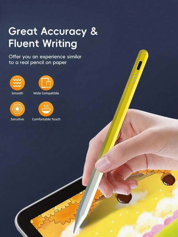 Stylus Compatible With All Devices, USB Charging, Tilt Sensitivity, Anti-Palm Touch, Magnetic Accessories, Precision Fine Tip Nib, No Delay, Rechargeable Battery Smart Magnetic Stylus Pen Pencil For Pad Gifts For Mother, Family, Friends, Kids, Birthday, Holiday Phone