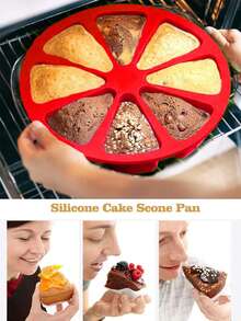 1pc Silicone Triangle Cake Mold,Silicone Triangle Cake Pan, 8 Cavity Pizza Scone Mold,Silicone Scone Pan,Non-Stick Cake Baking Mold,DIY Cake Baking Mold,Baking Products,Kitchen Tools,Home Gifts,Beginner's Items