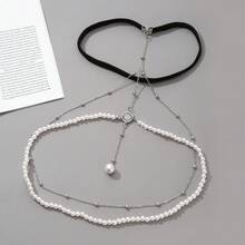 Simple Multi-Layer Pearl Chain Leg Chain Women's Ins Creative Personality Long Body Chain Jewelry