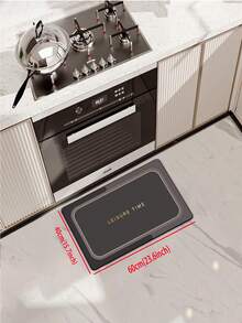 A Silicon Mud Kitchen Mat With Gray-Black Geometric Frame Design, Cushioned Anti-Fatigue And High Fashion Stylish Floor Carpet. It Is A Quick-Drying And Slip-Resistant Kitchen Rug And Carpet, With A Simple Silicon Mud Soft Rubber Mat Design. Suitable For Use In Kitchens, Bathrooms, Entrance Doors, Laundry Rooms, And Other Places. ,Room Decor - Mocha Brown - View 13