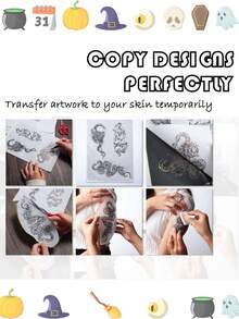 4-In-1 Professional Tattoo Transfer Paper Supplies, Tattoo Transfer Paper, Copier Paper, A4 Tattoo Transfer Paper, Tattoo Machine Tattoo Hand-Drawn Patterns, Tattoo Supplies - Yellow - View 6