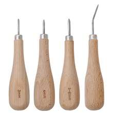 1 pieza de punzón de costura de cuero de 3mm 4mm 5-6mm, herramienta de perforación de cuero para manualidades de cuero, punzón de diamante de madera en forma de rombo - Caqui - Ver 1