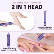 2000mAh Electric Foot Callus Remover, 12-Level Adjustable Pedicure Tool With LED Display, 2-In-1 Cordless Foot File And Nail Grinder With 60 Sandpaper Pieces