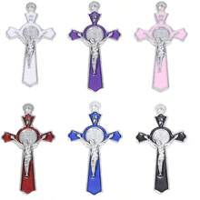 6pcs Assorted Color Zinc Alloy Cross Pendant, DIY Jewelry Accessories
