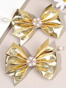2pcs/4pcs Shiny Gold & Silver Bow Hair Clips, Suitable For Girls, Sparkling And Charming, Exquisite Gift For Girls, Alligator Clips, Suitable For Festivals, Parties, Prom And Daily/Vacation Wear - Multicolor - View 7