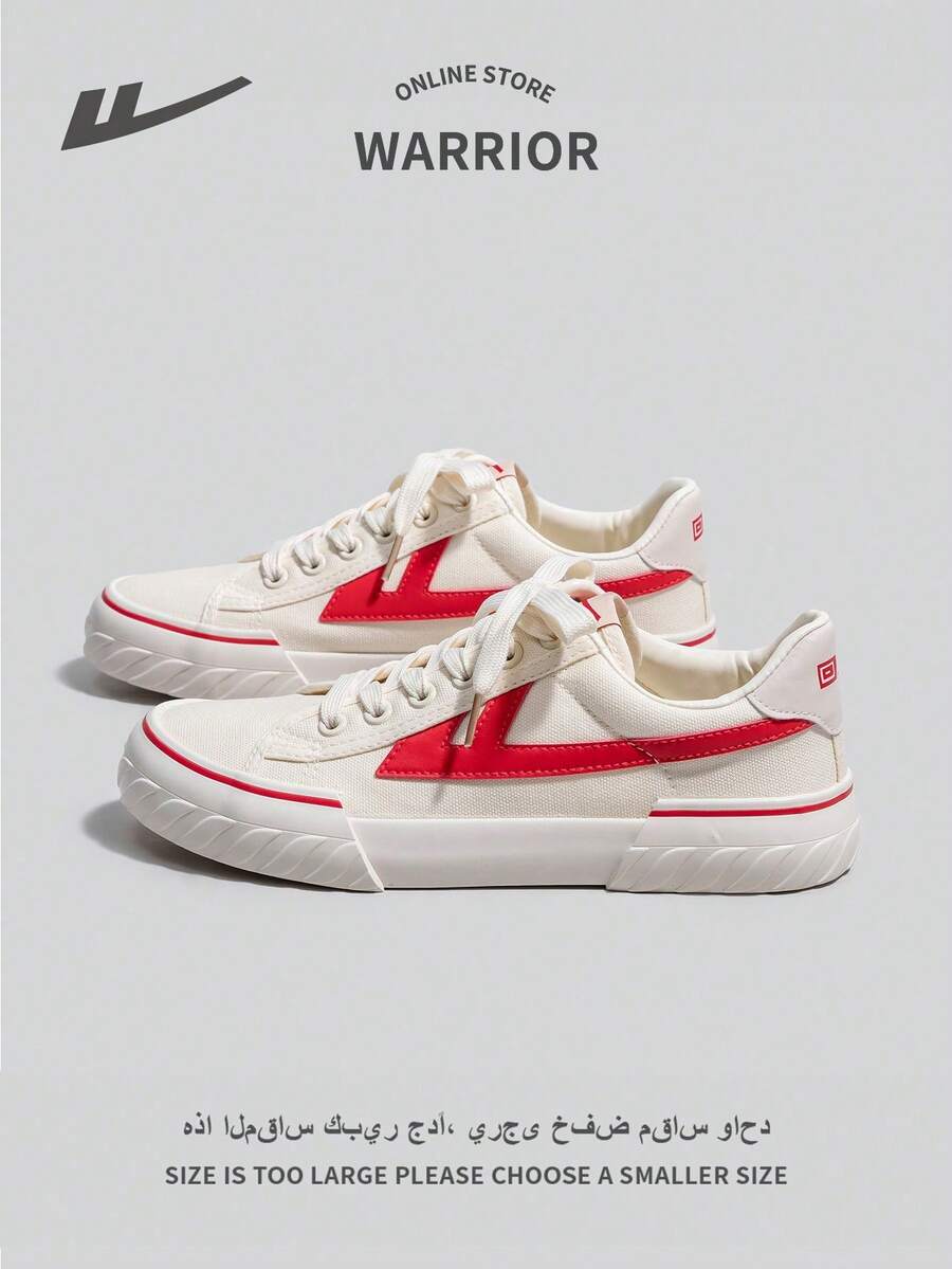 WARRIOR 1 双复古系带帆布运动鞋，百搭设计，软底低帮舒适休闲户外运动鞋，适合女士
