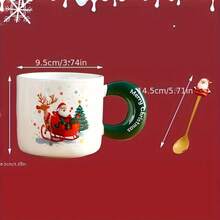 1pc 2025 Christmas Cup, Creative Christmas Cup With Lid & Spoon, Practical & Fashionable Gift, Christmas Decor, High-Quality Christmas Ambiance, Suitable For Breakfast, Oatmeal, Coffee, Large Capacity