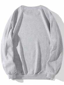 GRDR Men's Casual Solid Color Pullover Crew Neck Sweatshirt - Light Grey - View 3