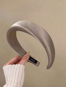 1pc Women's Elegant Satin Wide-Banded Headband, High Crown Pressure Hair Accessory, Suitable For Dresses, Daily Outfits, Bohemian Elegant Hair Decoration, Hair Band, Hair Hoop