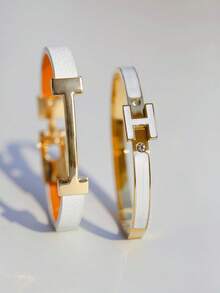 3 件时尚别致的金色字母皮革手链，送给女朋友的礼物 - 3pcs-白色 - 查看 5