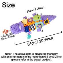 0-6 Months Baby Soft Plush Rattle Toys, Multi-Texture With Jingle & Crinkle Sounds, Suitable For Baby Girls, Baby Boys 6-12 Months, 3-9 Months Infants, Christmas Gift, Christmas Decoration, Purple Crocodile