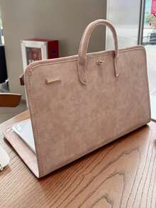 EIGIIS 1pc Slim Shockproof Laptop Sleeve For 14/15.6/16 Inch Notebook, Pink Business Carry Case For Women, Fashion Simple Portable Laptop Bag