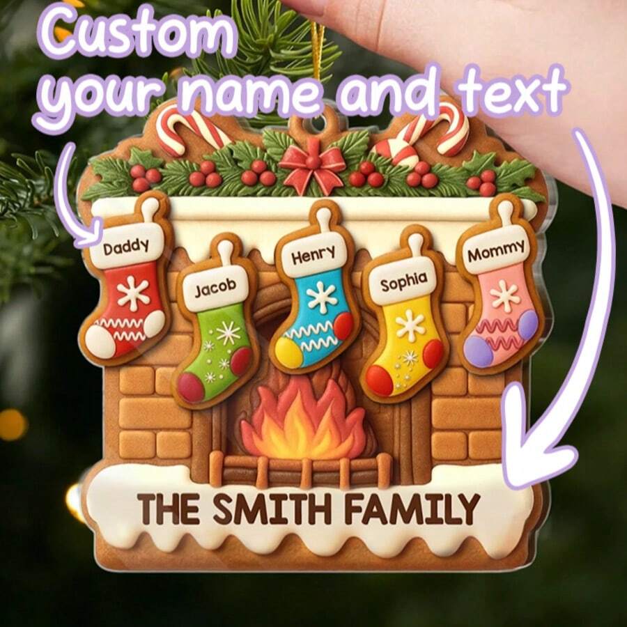 Custom Acrylic Ornament - Personalized Christmas Birthday Gifts For Mom, Dad, Kids - Home Is Our Christmas Heart