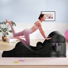 Advwin Convertible Yoga Chair For Adults, Ergonomic Foam Lounge With Lumbar Pillow, Washable Cover, Side Pocket, No Assembly Needed – Great For Exercise, Stretching & Relaxation - 黑色 - 查看 5