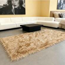 1pc Faux Fur Rug, Multiple Colors Available, 180cm Long X 60cm Wide, Non-Slip, Handwash/Machine Washable, Suitable For Autumn/Winter, Fish Shaped Carpet For Living Room, Bedroom, Bedside, Sofa, Wedding, Christmas, Fireplace, Dining Table, Outdoor Patio, Plush Soft Luxury Home Decor