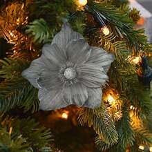 Artificial Christmas Flower Insert Festive Tree Vase Decoration Picks For DIY Craft Wreath Home Holiday Decor - Silver - View 4