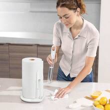 Simplehuman Standing Paper Towel Holder With Spray Pump, Brass Stainless Steel - White Stainless Steel - View 4