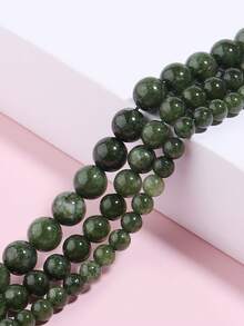 1 hebra de cuentas sueltas de jaspe natural genuino, piedras preciosas semi-preciosas redondas y lisas para hacer joyas, pulseras y collares DIY