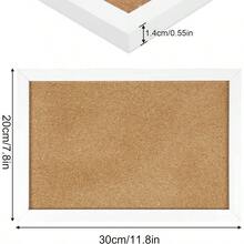Cork 7. Inches With Rectangle Hanging Pin Office Message - 12" x 7.8" + White Border Color - View 3