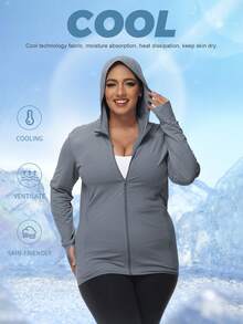 Newly Arrived Women's Sun Protection Jacket Hooded Lightweight Long Sleeve Sun Shirt For Hiking Running Outdoor Plus Size Sunscreen Jacket