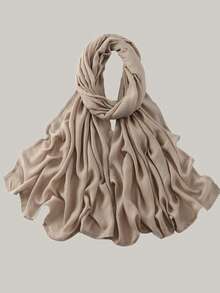 1条高品质女士纯色莫代尔头巾,优质宽边双缝包边,轻盈透气舒适面料,适合日常佩戴,也可搭配长袍穿着。 - 彩色 - 查看 15