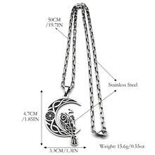 Celtic Style Bird And Crescent Moon Box Chain Pendant Necklace In Silver Color For Women Men Fashion Jewelry - Necklace - View 3