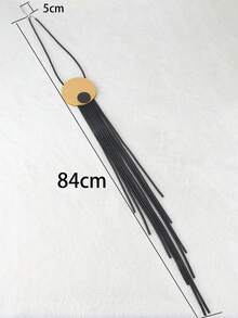 MARLIWOO Exaggerated Tassel Pendant Necklace - Black - View 9