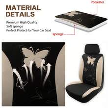 5 Seat Cloth Butterfly Car Seat Covers Full Set Fashion Universal Lady Woman Female Rear Solid Bench Cover - Màu be - Xem 5