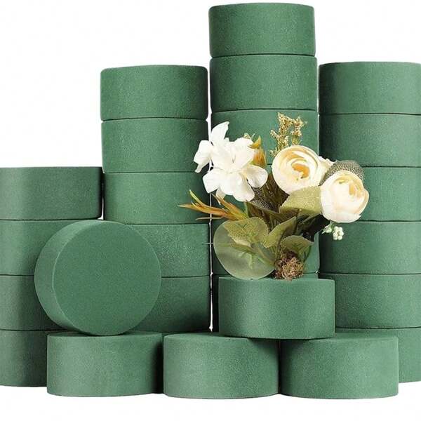 6/10pcs Round Floral Foam Blocks,Round Floral Foam,Wet Florist Foam Block Flower Arrangement Supplies For Craft Project,Dry Floral Foam For Artificial Flowers,Flower Foam Blocks For Wedding Aisle Flowers Party Decoration