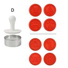 Assorted Round Christmas Cookie 3D Molds And Stamps, Silicone Christmas Baking Stamps, Cartoon Kitchen Birthday Party Supplies, Holiday Baking Tools, Reusable Lightweight Stamps, Multifunctional Baking Accessories