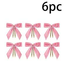 1/6/12个粉色小天鹅绒圣诞蝴蝶结，适用于圣诞树、花环、礼品包装、工艺品、婚礼、派对、扭结蝴蝶结，可用于糖果袋、烘焙食品袋、丝带蝴蝶结、圣诞树装饰、圣诞花环蝴蝶结装饰，适用于圣诞礼品包装、家居花环、栅栏、壁炉、婚礼派对装饰、家居装饰、圣诞装饰、房间装饰、冬季装饰 - JQ43 - 查看 10