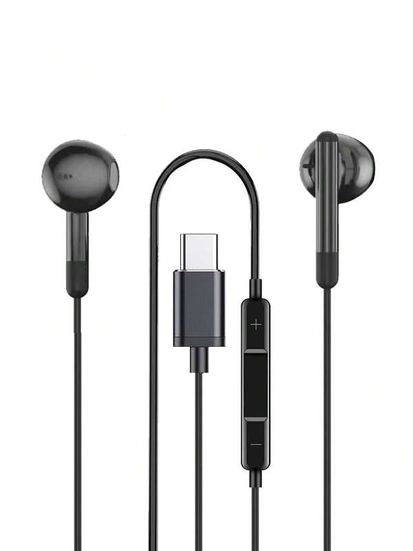 Type-C Wired Earphones High Resolution In-Ear Earbuds With Microphone And Volume Control For Type-C Devices