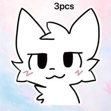 Süße Katzen-Gesicht Vinyl-Aufkleber - Minimalistisch weißer Katzen-Dekor mit ausdrucksstarken Augen, langanhaltend Klebstoff für Handy, Laptop, Koffer, Schutzhelm, Brille - perfektes Geschenk für Katzenliebhaber & Anime-Fans