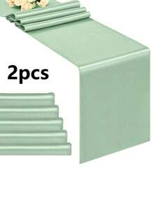 2件/5件/10件缎面婚礼装饰桌旗适用于酒店活动家居生日餐厅宴会丝带桌旗派对桌旗 - 彩色 - 查看 56