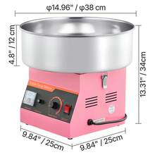 Cotton Candy Machine Commercial, 1000W Electric Candy Floss Maker, Easy Use With 15 Inch Stainless Steel Bowl And Sugar Scoop, Makes Hard Candy For Home Kids Birthday, Family Party, Pink - Pink Bevel - View 10