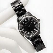 Guess Sparkler Women Elegant Crystals Rose Gold Tone Stainless Steel Quartz Watch GW0111L3 Suitable For Daily Business Party Clothing Decor Holiday Gift For Women Girlfriend Mom