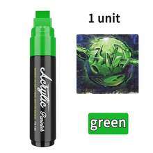 1pc 15mm Wide Tip Permanent Marker Pen, Waterproof & Fade Resistant, Suitable For Rock, Wood, Glass, Tire, Canvas, Ceramic, Fabric, Graffiti, Touch Up Paint, Large Capacity Craft Marker Pen, Advertising Pen