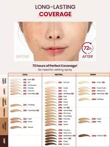 TIRTIR MASK FIT 红色气垫粉底液 21W 自然象牙色，轻盈遮瑕，哑光妆效，透气保湿，微薄保湿，持久持妆，无油祛痘配方，保湿磁吸层，真空清新芯，磁吸旅行迷你装，韩国彩妆，18克/0.63盎司 - 21W NATURAL IVORY - 查看 7