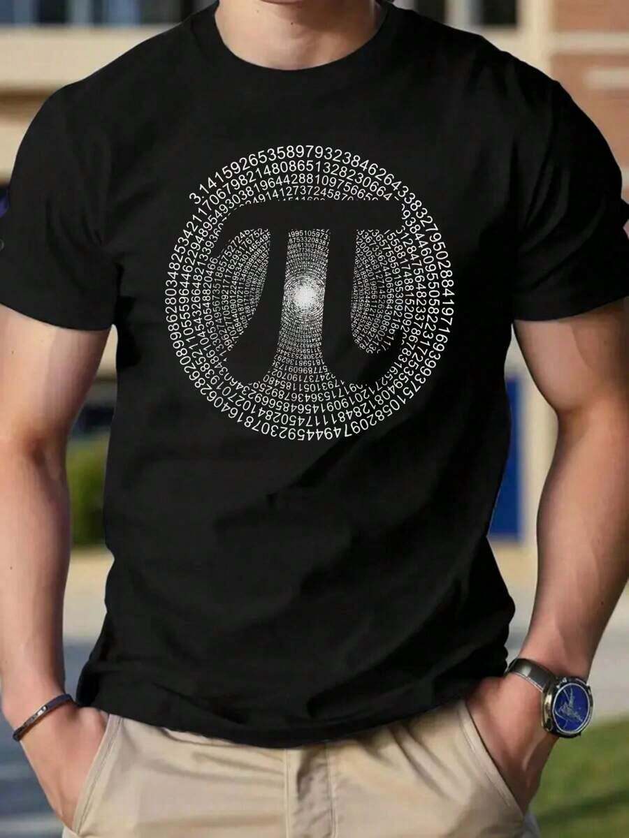 Camiseta con símbolo de Pi - Diseño de número Pi matemático para entusiastas de la matemática y geeks - Negro - Ver 1