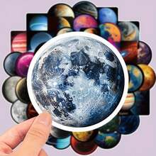 50 Matte Dark Universe Planet Stickers - Suitable For Plastic, Glass, Metal, Irregular Phone Cases, Laptops, Water Bottles, Scrapbooks And Diaries: Unique Decorative DIY Stickers, One-Time Color Pasting Stickers - 1 - View 5