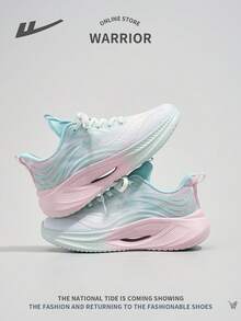 WARRIOR 1 双女式前系带运动鞋，网眼透气防滑耐用舒适百搭轻便跑步鞋，适合户外休闲穿着 - 白綠粉 - 查看 3