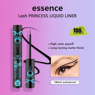Essence 液体眼线笔 黑色 防水，速干防水，精准刷头，灵活可控，轻松勾勒线条，持久防晕染，高显色度，3毫升/0.1液体盎司。