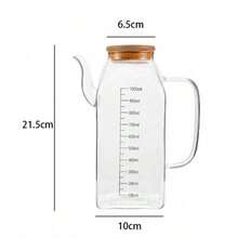 Square Glass Oil Bottle, Large Capacity Soy Sauce, Vinegar Kitchen Seasoning Bottle With Lid, Leak-Proof Sealed Oil Dispenser [25.36Oz/33.81Oz] - 無色 - 查看 3
