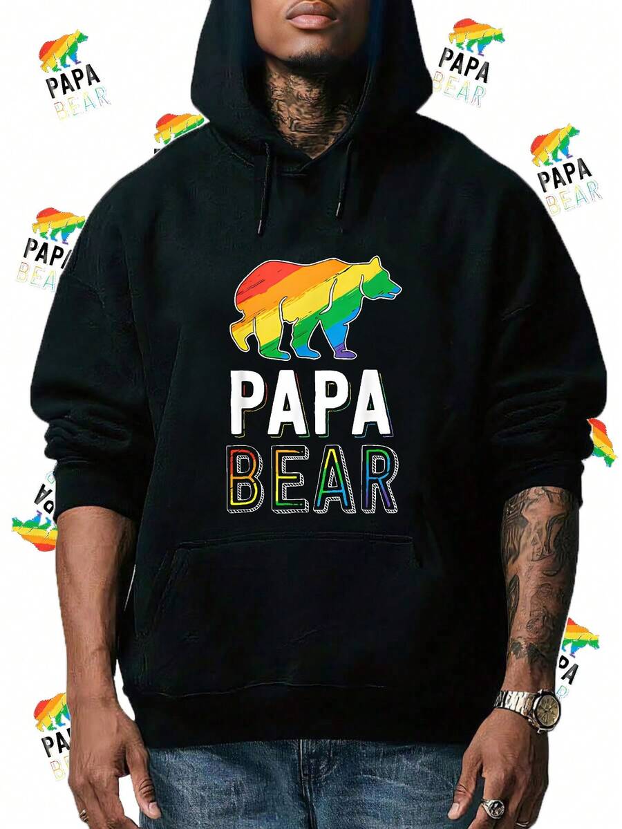 Gay Papa Bear Shirt Proud Dad LGBTQ Parent LGBT Father Hoodies Women - màu đen - Xem 1