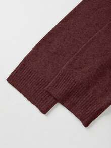 FOR BEAUTY Maglioni da donna autunno inverno bordeaux girocollo oversize in maglia pullover stile preppy stratificato casual chic estetica old money streetwear - Rosso precoce - Visualizzare 9
